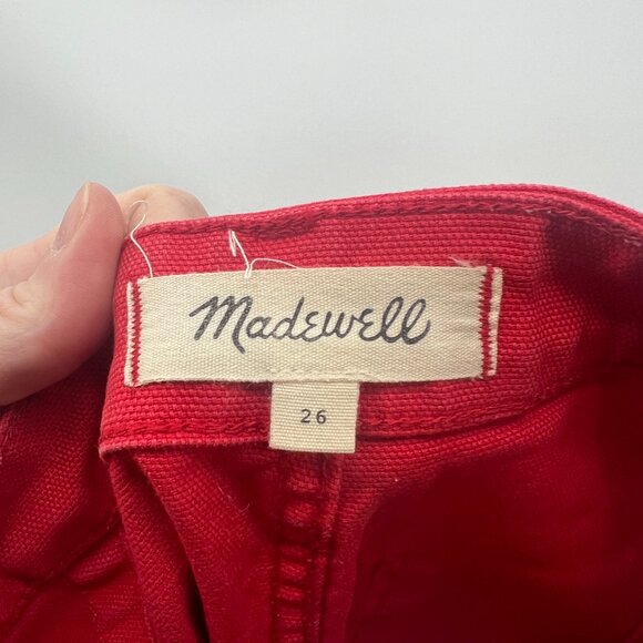 Madewell Red High Rise Cotton Shorts Women's 26 - Picture 3 of 4